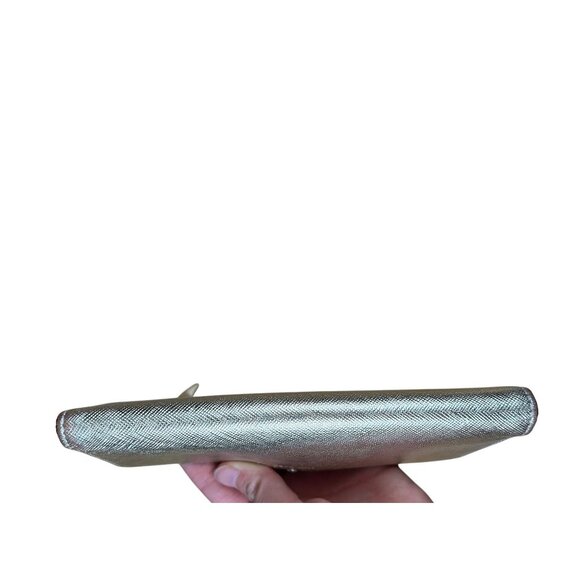 Kate Spade Metallic Gold Leather Bifold Wallet - Picture 3 of 8